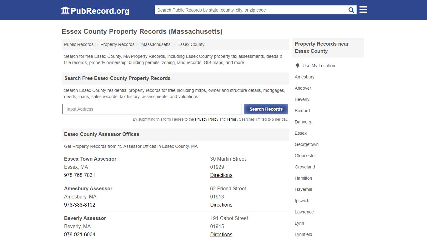 Essex County Property Records (Massachusetts)